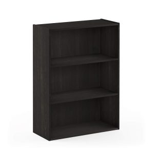 Furinno Pasir 3-Tier Open Shelf Bookcase, Dark Espresso