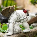 Garden Flower Fairy Outdoor Solar Decor,Fairy Garden Sculpture,Resin Ornaments for Patio Lawn Yard Porch,Playful Garden Flower Fairy Statues for Outside Angel Gifts,8.98 Inches...