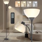 GERGO Led Floor Lamp, Super Bright 11W+7W 2100LM Torchiere Floor Lamps for Living Room, Stepless Adjustable 3000K-6000K Temperatures with Remote Control for Bedroom