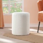 Get Set Style Modern Round Ottoman with Soft Padded Seat, Multifunctional Vanity Chairs for Makeup, Upholstered Footrest Stool Ottoman Foot Stool for Living Room, Bedroom,...