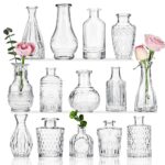 Glass Bud Vases, Small Vases for Centerpieces, Set of 14, Vase for Flowers in Bulk for Rustic Wedding Home Table Decorations