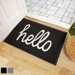 Gorilla Grip 100% Water Resistant All Weather Hello Door Mat, Dirt Grabber Mesh Welcome Doormat, Stain and Fade Resistant, Low Profile Entryway Mats for Home Front or Back...