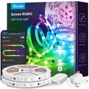 Govee 32.8ft LED Strip Lights RGBIC App Control, Smart LED Strips with Segmented Color Control Intelligent Color Picking, Music Sync LED Lights for Bedroom, Kitchen, Party, Home...