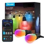 Govee Outdoor String Lights H7015 with 15 Dimmable RGBIC LED Bulbs, 48ft IP65 Waterproof Shatterproof Holidays Decorations, Color Changing Warm White Lights with 47 Scene Modes...