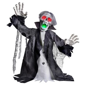 Halloween Animatronic Zombie Groundbreaker Decorations Outdoor with Light and Sound, 2.3FT Motion and Sound Activated Scary Deco Props for Outdoor,Yard,Lawn,Patio,Haunted House