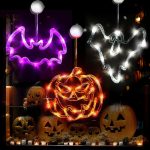 Halloween Decorations Lights 3 Pack,Battery Powered Hanging Halloween Window Lights,Halloween Decorations LED Lights with Suction Cup Hooks with Slow Fade and Timer Function...