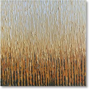 Hand Painted Brown Abstract Canvas Wall Art Contemporary Modern Textured Oil Painting for Living Room Bedroom Office Decor