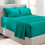 Hearth & Harbor Extra Deep Pocket Queen Sheets Sets - Fits Mattress 18-24 Inches Deep - Extra Deep Pocket Sheets - 6 Piece - Teal Sheets