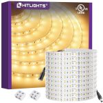 HitLights 24V LED Strip Lights Warm White 3000K, 26.2ft Cuttable Tape Backed 3oz PCB, UL Listed, 1325 Lumen/m, CRI>95, IP20, Lighting for Bedroom, Kitchen, Under Cabinets (Power...