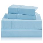 Holtel Luxury Twin Sheet Set - 3 Piece Soft Microfiber Sheets for Twin Size Bed, 16" Deep Pocket Easy Care Wrinkle Free Cooling Bedding Sheet and Pillowcase Set, Sky Blue