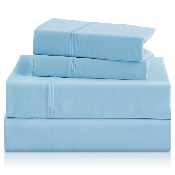 Holtel Luxury Twin Sheet Set - 3 Piece Soft Microfiber Sheets for Twin Size Bed, 16" Deep Pocket Easy Care Wrinkle Free Cooling Bedding Sheet and Pillowcase Set, Sky Blue