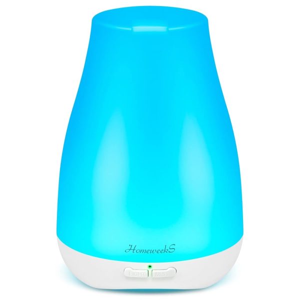 Homeweeks Diffusers, 100ml Colorful Essential Oil Diffuser with Adjustable Mist Mode,Auto Off Aroma Diffuser for Bedroom/Office/Trip (100 ML 1 Pack)