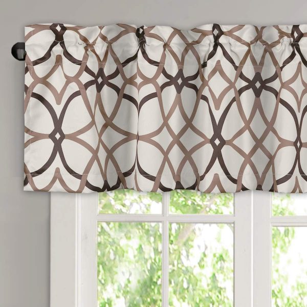 H.VERSAILTEX Blackout Curtain Valances for Kitchen/Bathroom - Thermal Insulated Window Valances for Living Room/Bedroom Rod Pocket Short Curtain 1 Panel, 52x18 inch, Geo in...