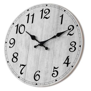 HYLANDA Wall Clock 14 Inch, Gray Wall Clocks Battery Operated Silent Non Ticking, Vintage Rustic Wooden Clocks Decorative for Kitchen Bathroom, Living Room, Bedrooms, Dining...