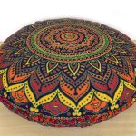 ICC 32 Inch Floor Pillows & Cushions Decorative Hippie Mandala Pouf Pillow Seating Meditation Cushion Bohemian Throw Cover Large Boho Ottoman Case Pillowcase for Couch Round...