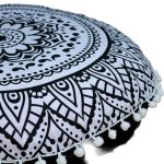 ICC 32 Inch Floor Pillows & Cushions Decorative Hippie Mandala Pouf Pillow Seating Meditation Cushion Bohemian Throw Cover Large Boho Ottoman Case Pillowcase for Couch Round...