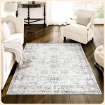 Istana Grey 3x5 Area Rug - Machine Washable, Non Shedding, Non Slip, Kid & Pet Friendly Rug with Rubber Backing