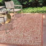 Jonathan Y 4x6 Medallion Textured Indoor/Outdoor Area Rug, Red/Taupe