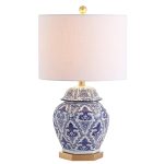 JONATHAN Y JYL3051A Gretchen 25" Ginger Jar Ceramic/Metal LED Table Lamp Classic Traditional Bedside Desk Nightstand Lamp for Bedroom Living Room Office College Bookcase LED...