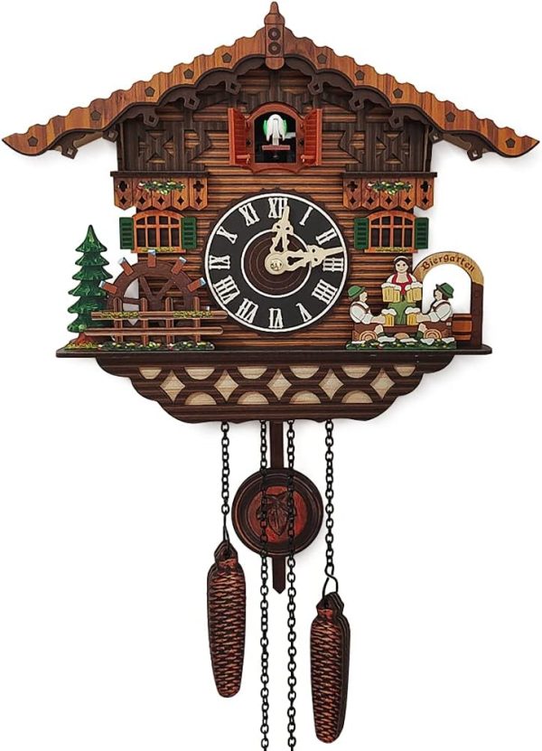 JOONIEHOUSE Traditional Black Forest Cuckoo Clock, Newly Wood Coo Coo Clock Decorative Wall Clock with Pendulum and Chiming Function - Perfect Wall Clocks for Home Livingroom Decor