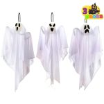 JOYIN 3 Pack Halloween Party Decoration 27.5" Hanging Ghosts, Cute Flying Ghost for Front Yard Patio Lawn Garden Party Décor and Holiday Decorations