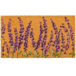 Juvale Floral Spring Coir Door Mat for Front Door, Entryway, 17x30 Lavender Flower Welcome Mat for Garden, Garage, Patio, Home, Porch Decor, Coco Coir Doormat