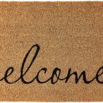 KANKUN Coco Coir Door Mat with Heavy Duty Backing, Welcome Doormat (17" x 30"), Doormat Entrance (Cursive Welcome)