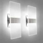 KICAAO Modern Wall Sconces Set of Two, Led Wall Light 10w, 6000k White Light Up Downlight, Hardwired Acrylic Wall Light Lighting, Suitable for Living Room Corridor Bedside (Cool...