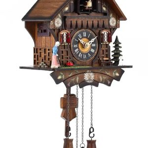 Kintrot Cuckoo Clock Antique Black Forest House Clock Tranditional Wooden Pendulum Quartz Wall Clock