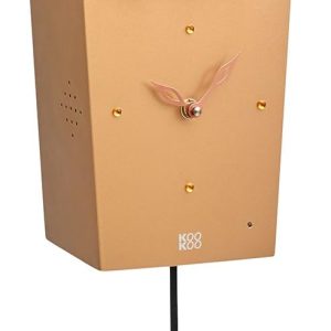 KOOKOO Birdhouse Copper, Modern Design Cuckoo Clock with 12 Natural Bird Voices or Cuckoo Call