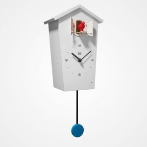 KOOKOO Birdhouse White, Modern Design Cuckoo Clock with 12 Natural Bird Voices or Cuckoo Call