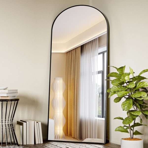 Koonmi Arched Full Length Mirror, 71"x26" Full Body Floor Mirror Standing Hanging or Leaning Wall, Full Body Mirror with Stand, Aluminum Alloy Thin Frame for Bedroom Living...