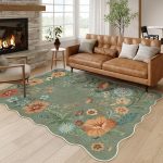 Lahome Floral Living Room Rugs, Area Rugs 5x7 Rug for Bedroom Ultra-Thin Soft Rug, Non-Slip Washable Rugs Stain Resistant Boho Rug Low-Pile Throw Rug for ‎Dining Room Office...