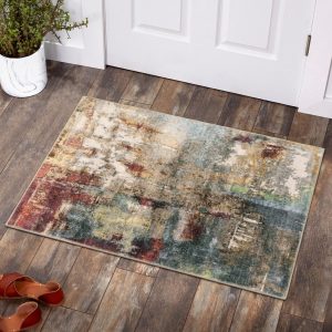 Lahome Modern Abstract Area Rug - 2x3 Washable Small Entryway Rug Kitchen Sink Mat Contemporary Faux Wool Non-Slip Soft Floor Indoor Carpet for Front Door Kitchen Bathroom Pet...