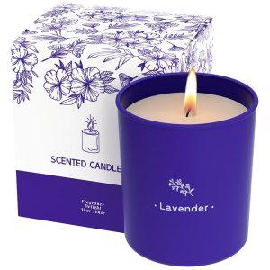 Lavender Candles for Home Scented, 8 oz Scented Candles Present, Purple Jar Candles, Soy Candles for Women, 45 Hour Long-Lasting Burn Scented Candles for Birthday - 1 Pack