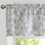 Lazzzy Kitchen Valance Curtain Linen Floral Farmhouse Valance for Living Room Bathroom Bedroom Country Valances Window Treatments Small Window Cafe Curtain 16 Inch Rod Pocket 1...