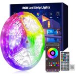 Led Lights for Bedroom 100ft (1 Rolls of 100ft) Music Sync Color Changing Led Strip Lights with 60 Key Remote and App Control RGB Led Light Strip for Home Party Room Decoration