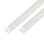 Led Shop Lights, 4FT LED Light 50W 6500K 7000LM Led Daylight,Led Garage Light,Linkable Clear Cover Integrated V-Shape for Garage Warehouse Workbench Workshop(2-Pack)