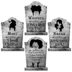 LimBridge Outdoor Halloween Decorations, 4ct Large Hocus Pocus Witches Tombstones, Gravestone Decor Yard Signs with Stakes, 16" Tall Realistic Scary Graveyard Headstone, for...