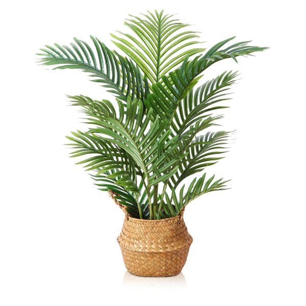 LOMANTO Fake Majesty Palm Plant 3Ft Artificial Plants for Home Decor Indoor Small Faux Trees in Pot Fake Tropical Plants for Housewarming Gift 1Pack