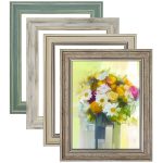 LUCKYLIFE 8x10 Picture Frame Set of 4, Rustic Farmhouse Picture Frames for Table or Wall Hanging