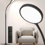 luckystyle Floor Lamp,Super Bright Dimmable LED Lamps for Living Room, Custom Color Temperature Standing Lamp with Remote Push Button, Adjustable Gooseneck Reading Floor Lamp...