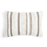 Lush Decor Bria Stripe Decorative Throw Pillow Cover, 20" W x 13" L, Neutral - Rectangle Pillow Cover - Throw Pillows For Bed, Couch, Or Chair