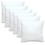 Luxury Throw Pillow Inserts, Pack of 6, 18 x 18 inches Hypoallergenic Ultra Soft White Polyester Microfiber Durable Couch Cushion Fillers