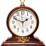 Mantel Clock, 12-Inch Mantel Clock, Silent Movement, Non-Ticking, for Living Room and Kitchen Decoration (Brown)