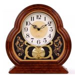 Mantel Clock Battery Operated, Wooden Mantle Clocks with Silent Movement, Vintage Table Clock above Fireplace Mantel for Living Room Office Desk Shelf & Home Décor