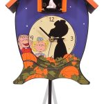 Mark Feldstein & Associates Peanuts Gang Snoopy Linus Lucy It's The Great Pumpkin Halloween Cuckoo Clock, 17 Inch, Plays Spooky Sounds