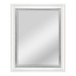 MCS 18x24 Inch Embossed Accent Wall Mirror, 23x29 Inch Overall Size, White Wood Grain with Silver Trim Finish