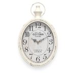 Menterry Small Retro Oval Wall Clock, Antique Old Design, White Vintage Style, Battery Operated Silent Decor Wall Clocks for Kitchen,Bedroom,Farmhouse,Bathroom (11.2" H x 6.7" W)