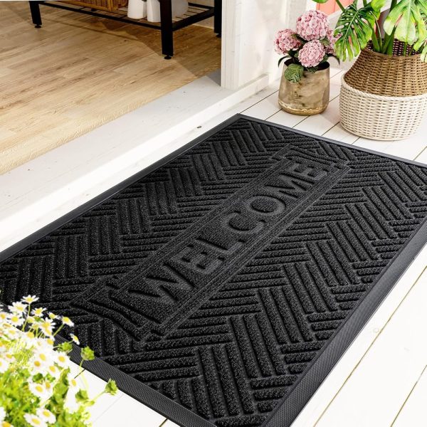 Mibao Door Mat Indoor Outdoor, Waterproof All-Season, All-Weather Doormat, Extra Durable Welcome Mat for Home Enrtance, Super Absorbent Door Mat for Entryway Outside Patio...